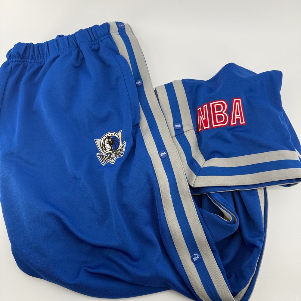 Dallas Mavericks‎ NBA 3XL Snap Button Side Legs Track Pants Athletic **READ